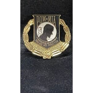 POW-MIA Pin You Are Not Forgotten Military Veteran Lapel Gold Black White